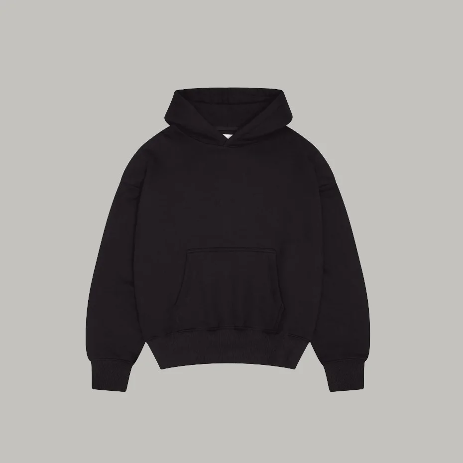Onlyifyouknow - Black Boxyfit Hoodie Heavyweight Cotton 375gsm ( V3 )