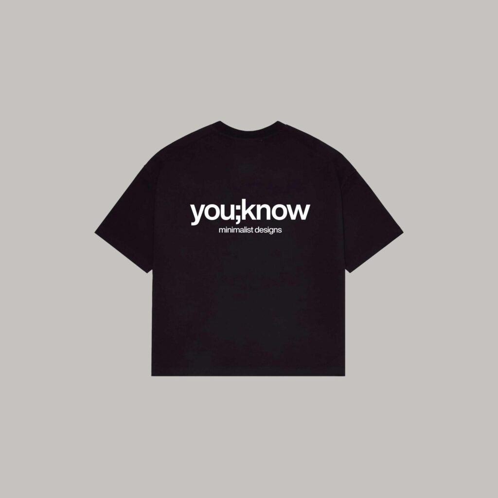 Onlyifyouknow - Black Boxyfit Logo Tee Heavyweight Cotton 265 Gsm