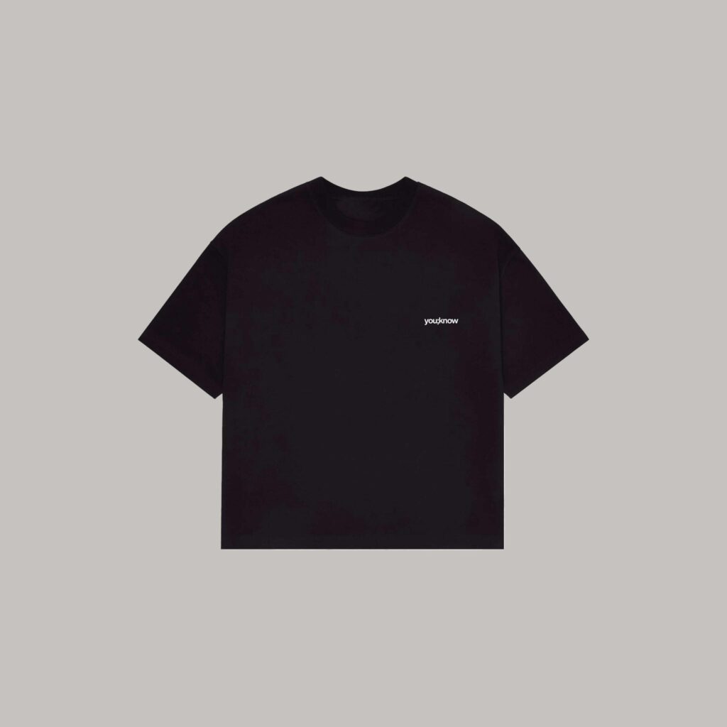 Onlyifyouknow - Black Boxyfit Logo Tee Heavyweight Cotton 265 Gsm