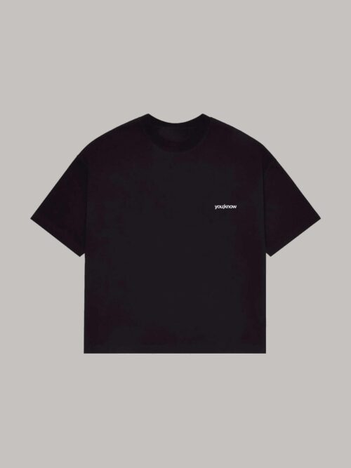 Onlyifyouknow - Black Boxyfit Logo Tee Heavyweight Cotton 265 Gsm