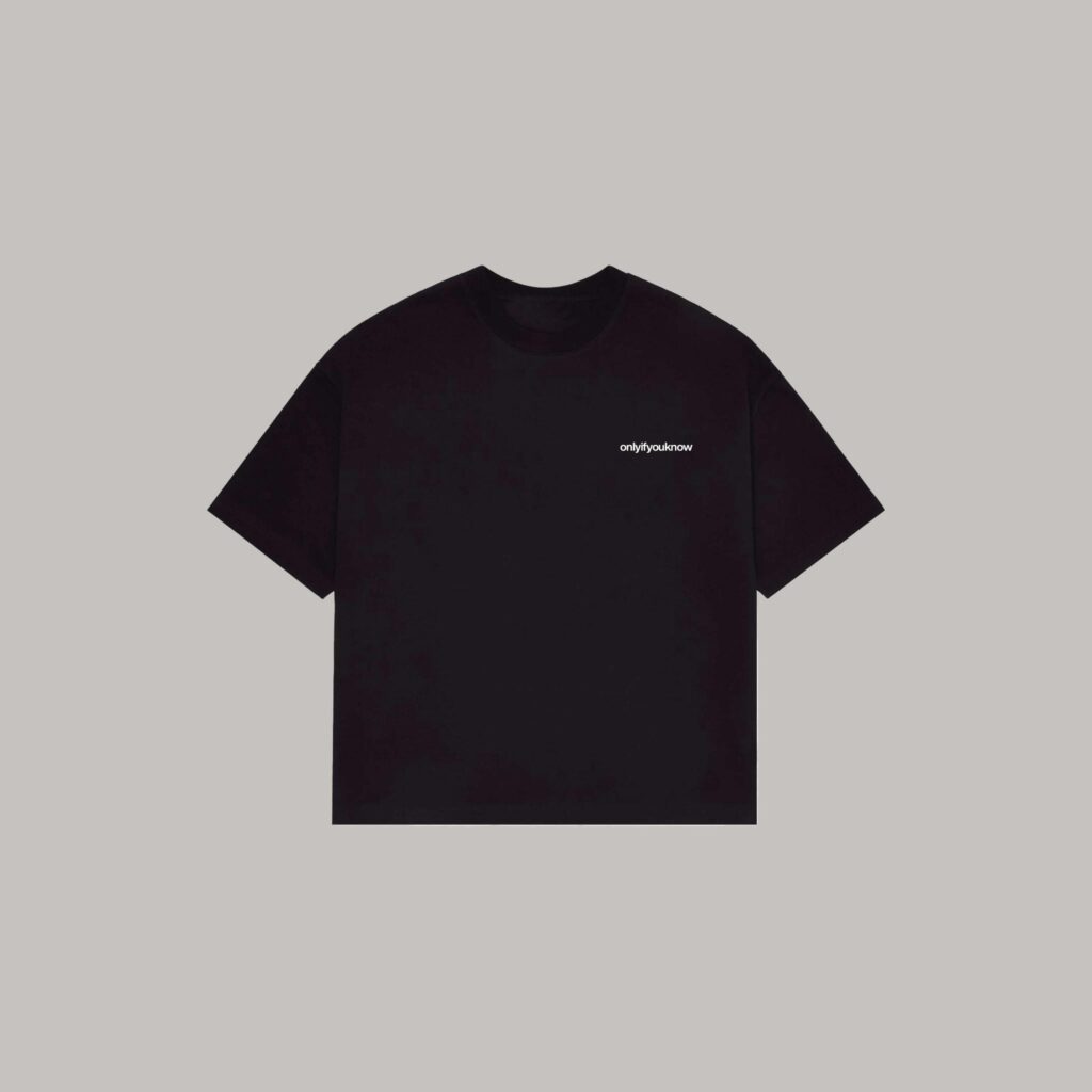 Onlyifyouknow - Black Boxyfit Logo Tee ( V2 ) Heavyweight Cotton 265 Gsm