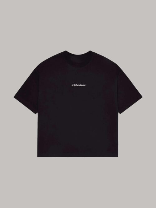 Onlyifyouknow - Black Boxyfit Logo Tee ( V2 ) Heavyweight Cotton 265 Gsm