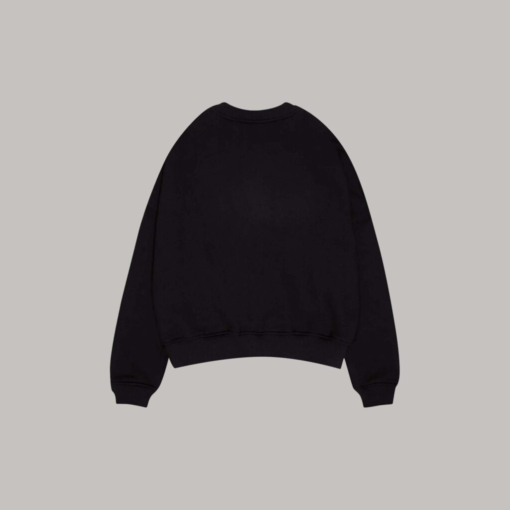 Onlyifyouknow - Black Logo Boxyfit Crewneck Heavyweight Cotton 375 Gsm
