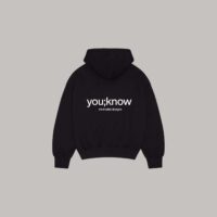 Onlyifyouknow - Black Logo Boxyfit Hoodie Heavyweight Cotton 330 Gsm - By onlyifyouknow