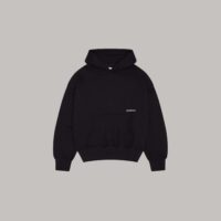 Onlyifyouknow - Black Logo Boxyfit Hoodie Heavyweight Cotton 330 Gsm - By onlyifyouknow