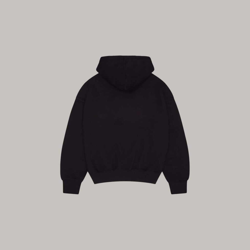 Onlyifyouknow - Black Logo Boxyfit Hoodie Heavyweight Cotton 375 Gsm ( V2 )
