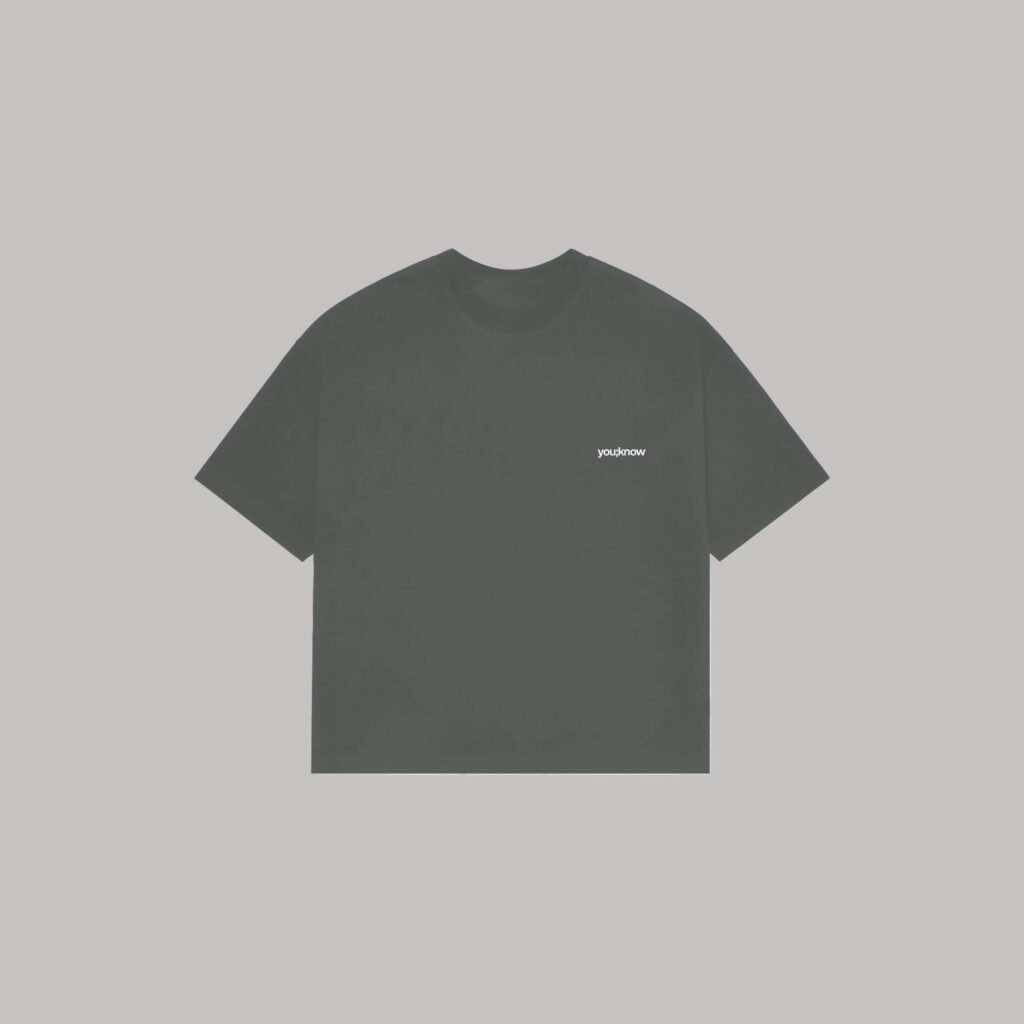 Onlyifyouknow - Dark Grey Boxyfit Logo Tee Heavyweight Cotton 235 Gsm