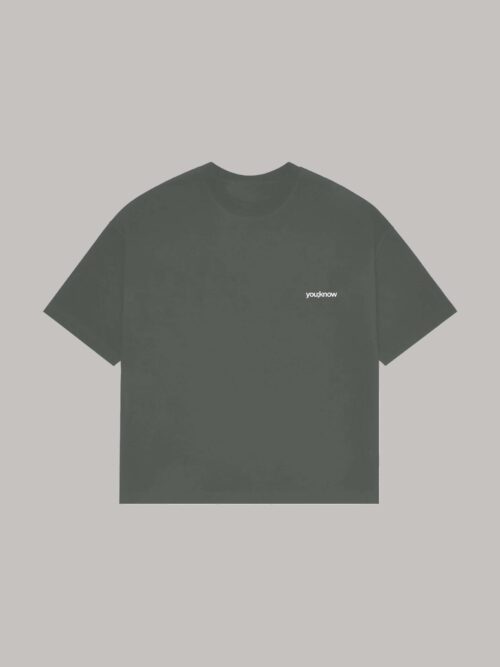 Onlyifyouknow - Dark Grey Boxyfit Logo Tee Heavyweight Cotton 235 Gsm