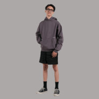 Onlyifyouknow - Dark Grey Logo Boxyfit Hoodie Heavyweight Cotton 375 Gsm - By onlyifyouknow