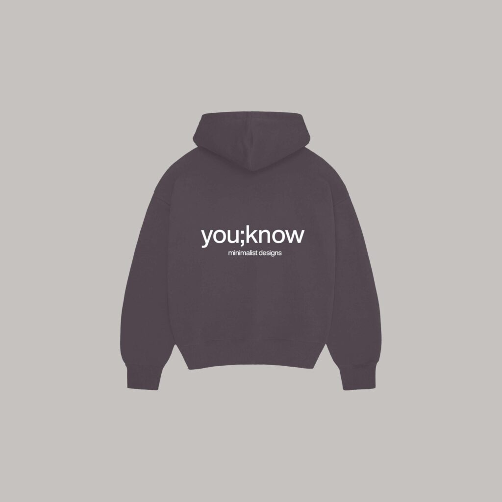Onlyifyouknow - Dark Grey Logo Boxyfit Hoodie Heavyweight Cotton 375 Gsm - By onlyifyouknow