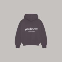 Onlyifyouknow - Dark Grey Logo Boxyfit Hoodie Heavyweight Cotton 375 Gsm - By onlyifyouknow