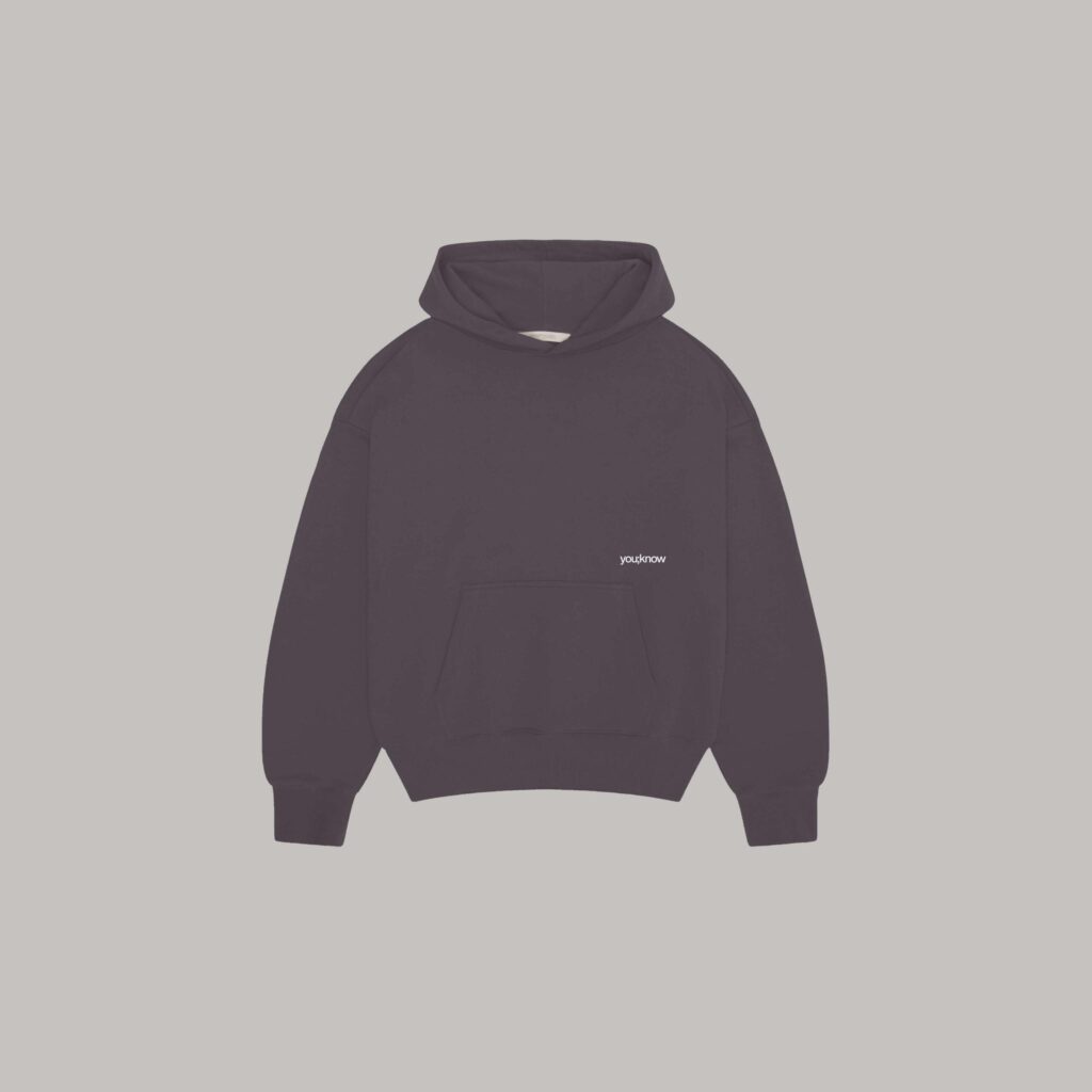 Onlyifyouknow - Dark Grey Logo Boxyfit Hoodie Heavyweight Cotton 375 Gsm - By onlyifyouknow
