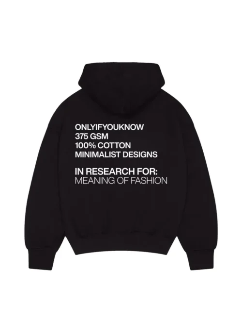 Onlyifyouknow - Black Boxyfit Hoodie Heavyweight Cotton 375gsm ( V3 )