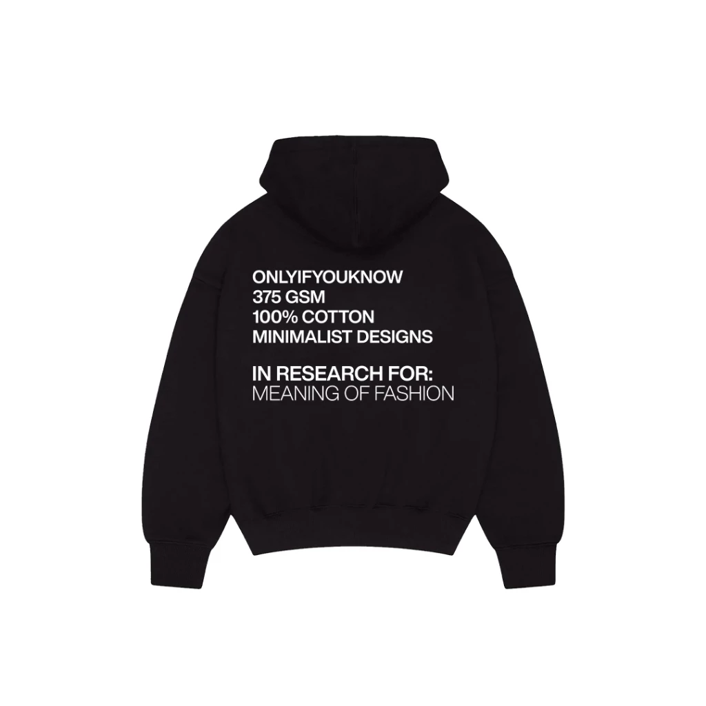 Onlyifyouknow - Black Boxyfit Hoodie Heavyweight Cotton 375gsm ( V3 )