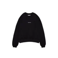 Onlyifyouknow - Black Logo Boxyfit Crewneck Heavyweight Cotton 375 Gsm