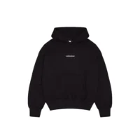 Onlyifyouknow - Black Logo Boxyfit Hoodie Heavyweight Cotton 375 Gsm ( V2 )
