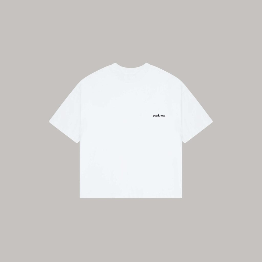 Onlyifyouknow - White Boxyfit Logo Tee Heavyweight Cotton 265 Gsm