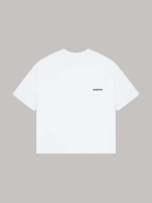 Onlyifyouknow - White Boxyfit Logo Tee Heavyweight Cotton 265 Gsm
