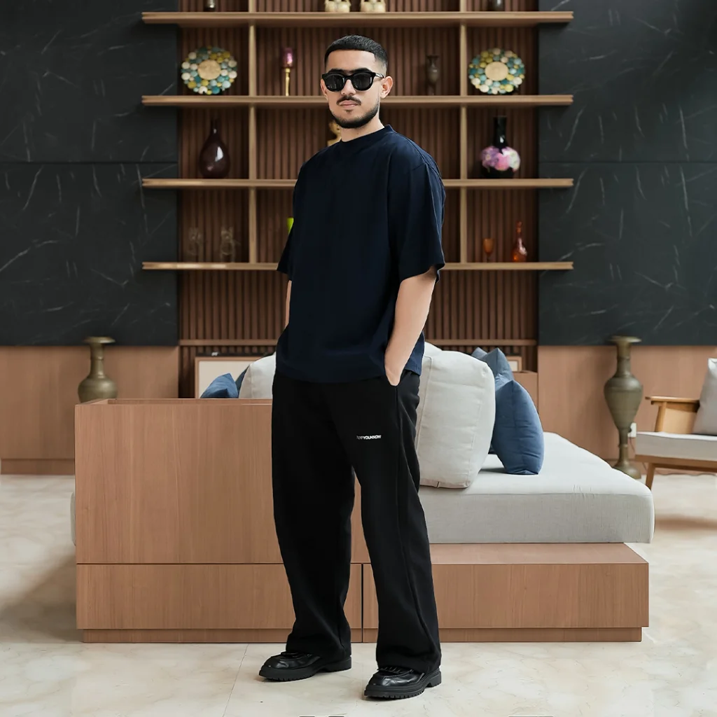 Onlyifyouknow - Black Logo Loose fit Sweatpants Heavyweight Cotton 375gsm