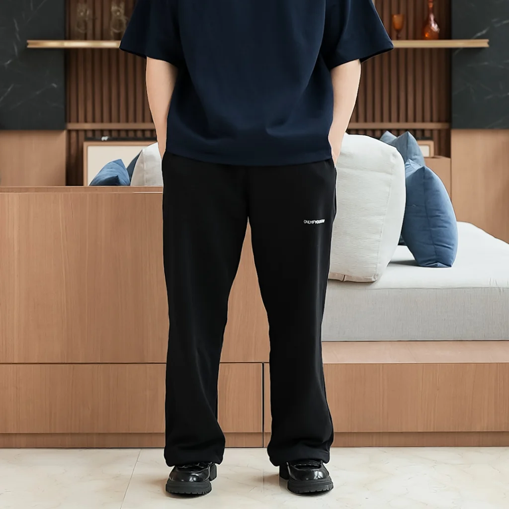 Onlyifyouknow - Black Logo Loose fit Sweatpants Heavyweight Cotton 375gsm
