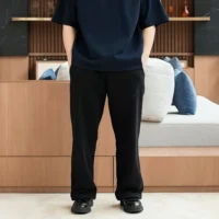 black-sweatpants-nodesign Onlyifyouknow - Black Loosefit Sweatpants Heavyweight Cotton 375gsm No Design ( V2 )