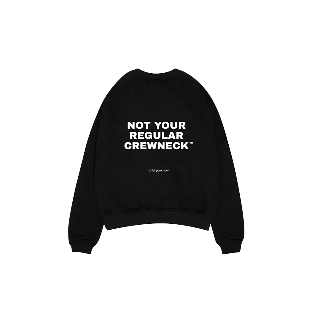 Onlyifyouknow - Black Boxyfit Crewneck Heavyweight Cotton 375gsm "Not Your Regular Crewneck" ( V3 )