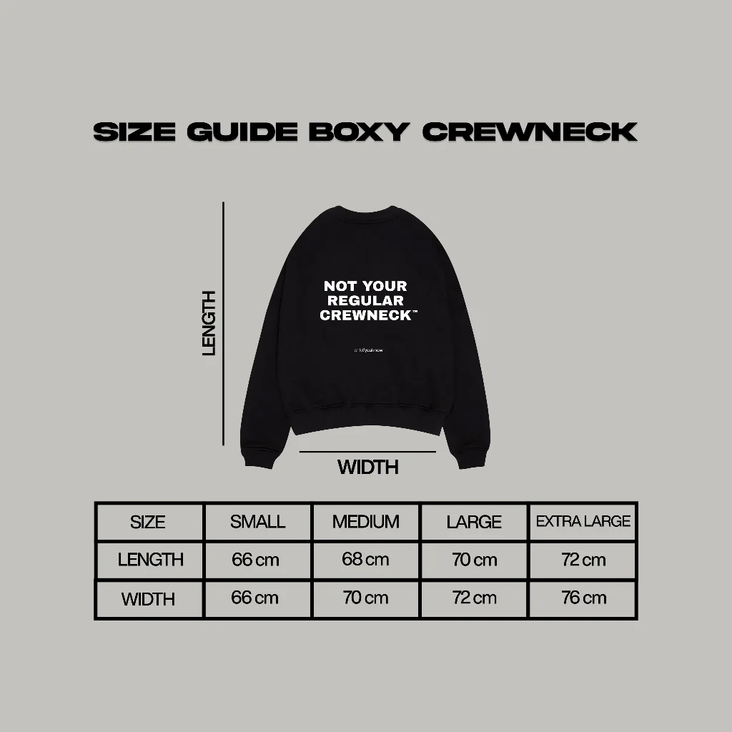 Onlyifyouknow - Black Boxyfit Crewneck Heavyweight Cotton 375gsm "Not Your Regular Crewneck" ( V3 )