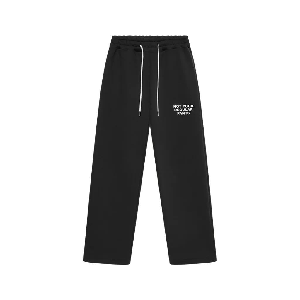 Onlyifyouknow - Black Loosefit Sweatpants Heavyweight Cotton 375gsm "Not Your Regular Pants" ( V3 )