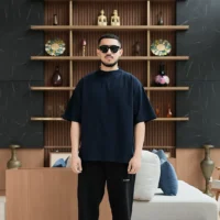 Onlyifyouknow - Navy Oversized Tee Heavyweight Cotton 235 Gsm No Design ( V1 )