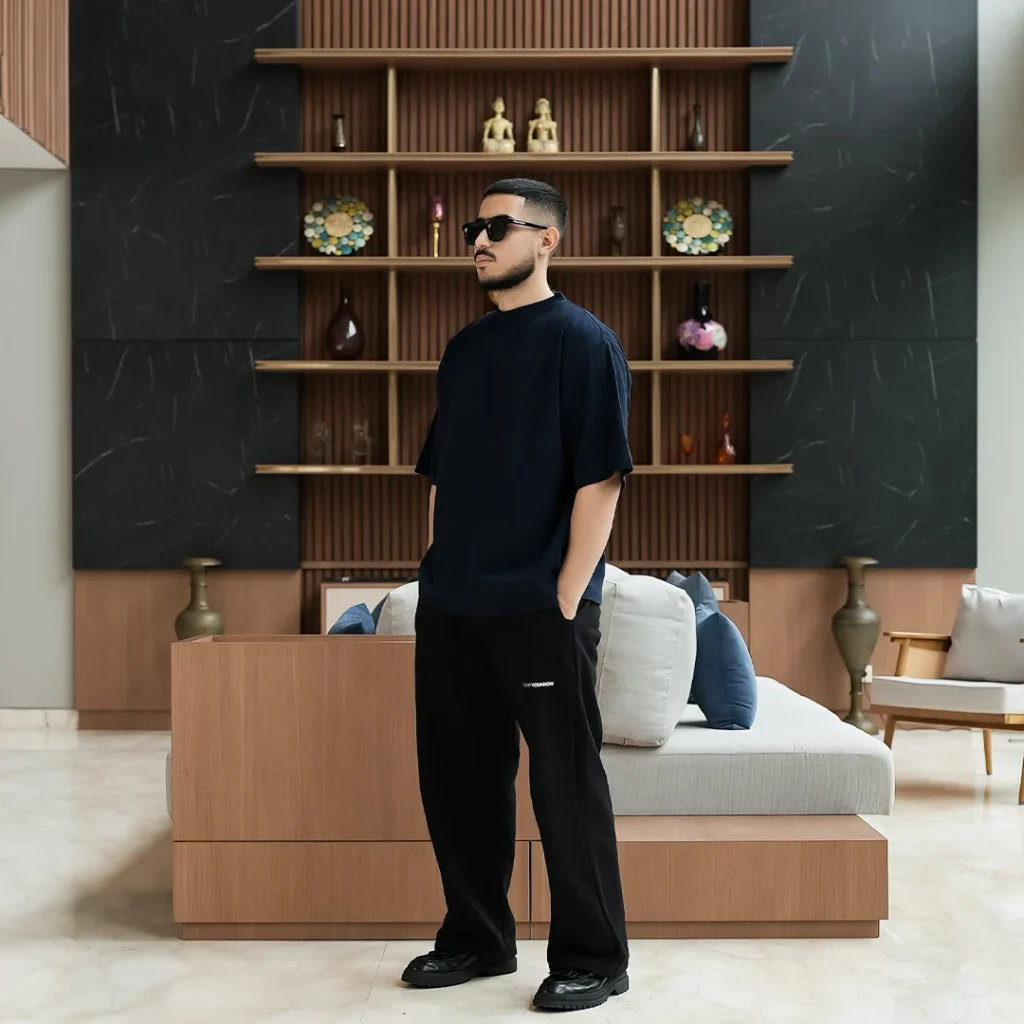 Onlyifyouknow - Navy Oversized Tee Heavyweight Cotton 235 Gsm No Design ( V1 )