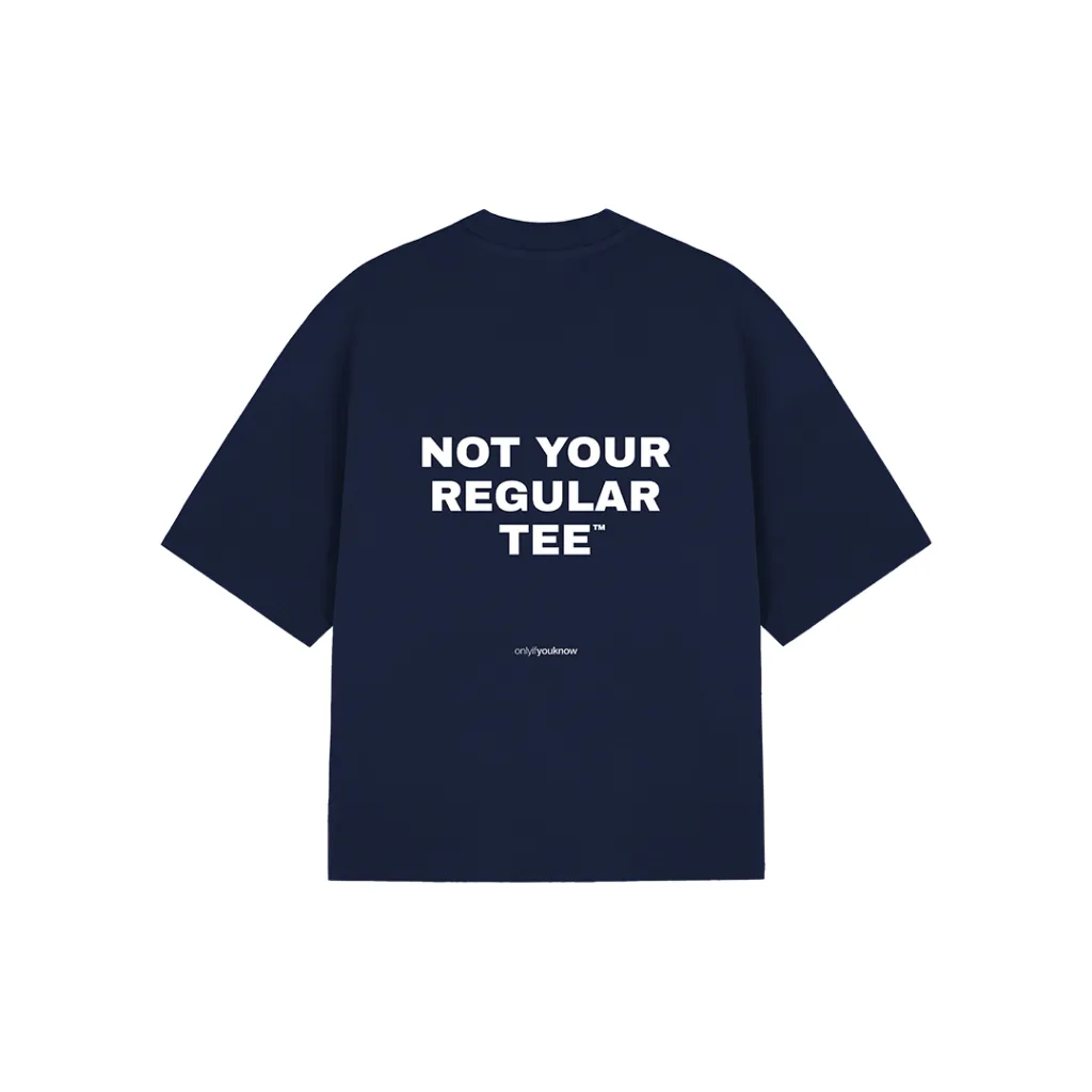Onlyifyouknow - Navy Oversized Tee Heavyweight Cotton 235 Gsm "Not Your Regular Tee" ( V2 )