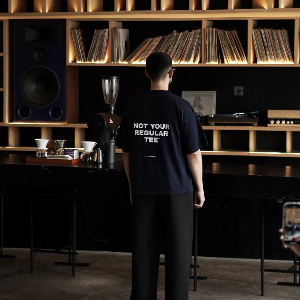 Onlyifyouknow - Navy Oversized Tee Heavyweight Cotton 235 Gsm "Not Your Regular Tee" ( V2 )