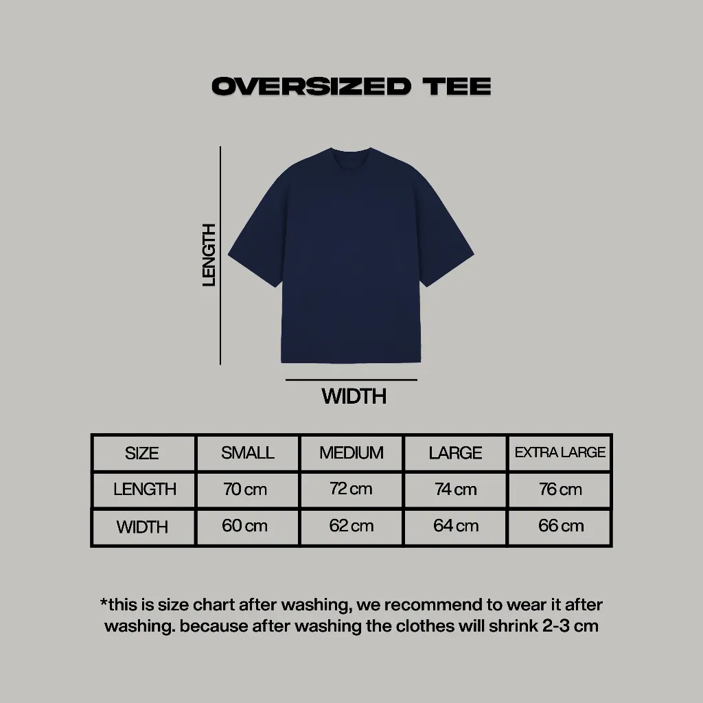 Onlyifyouknow - Navy Oversized Tee Heavyweight Cotton 235 Gsm "Not Your Regular Tee" ( V2 )