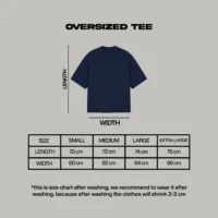 Onlyifyouknow - Navy Oversized Tee Heavyweight Cotton 235 Gsm No Design ( V1 )