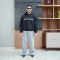 Onlyifyouknow - Black Boxyfit Hoodie "Bold Logo Design" Heavyweight Cotton 375gsm ( V6 )