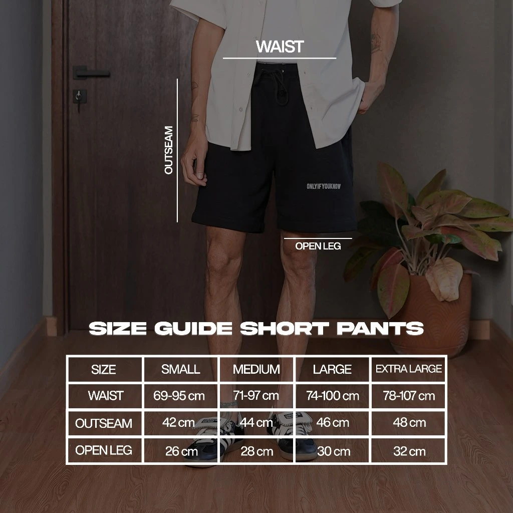 Onlyifyouknow - Black Shortpants Heavyweight Cotton 375gsm "Bold Logo Design" ( V2 )