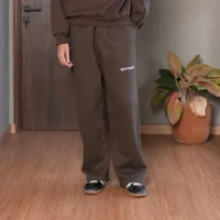 Onlyifyouknow - Coffee Loosefit Sweatpants Bold Logo Design Heavyweight Cotton 375gsm ( V4 )