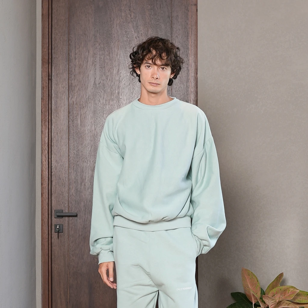 Onlyifyouknow - Harbour Grey Boxyfit Crewneck Heavyweight Cotton 375gsm "No Design" ( V1 )