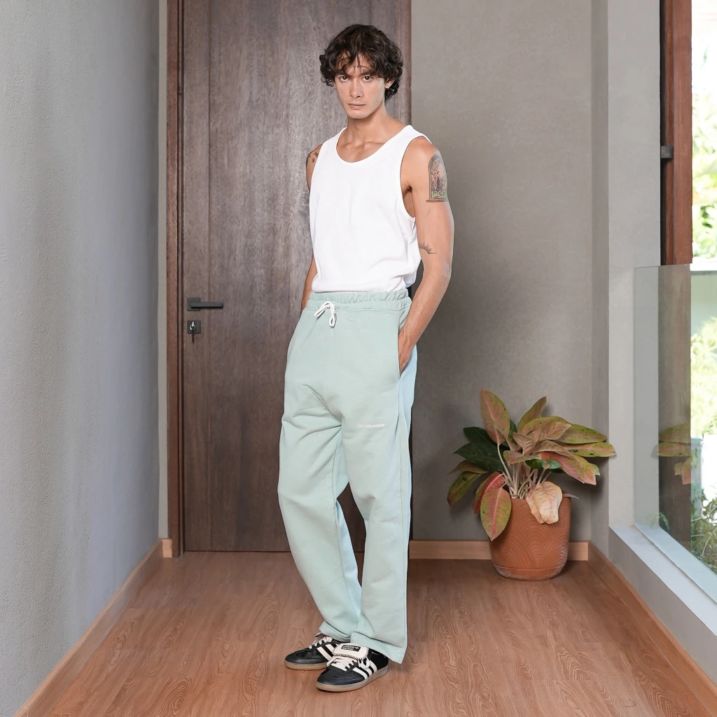 Onlyifyouknow - Harbour Grey Logo Loosefit Sweatpants Heavyweight Cotton 375gsm ( V1 )