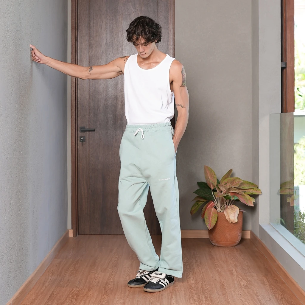 Onlyifyouknow - Harbour Grey Logo Loosefit Sweatpants Heavyweight Cotton 375gsm ( V1 )