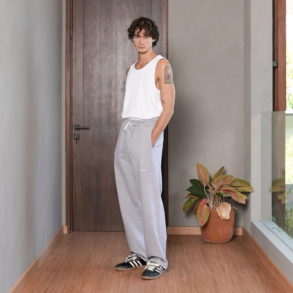 Onlyifyouknow - Misty Loosefit Sweatpants Small Logo Design Heavyweight Cotton 375gsm ( V2 )