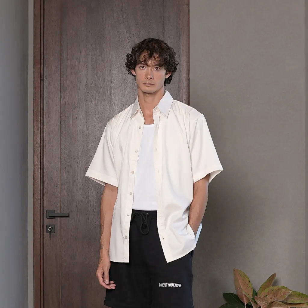 Onlyifyouknow - White Regular Shirt Short Sleeve