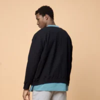 Onlyifyouknow - Black Boxy Cardigan Embroidery White Logo