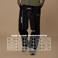 Onlyifyouknow - Black Loosefit Sweatpants Embroidery White Logo 375GSM