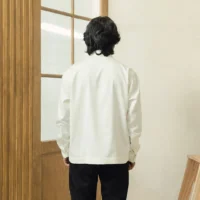 Onlyifyouknow - Broken White Boxy Shirt Long Sleeve Embroidery Red Logo