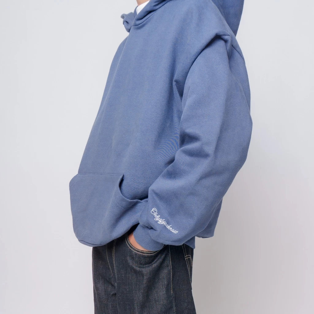 Onlyifyouknow - Bering Sea Boxyfit Hoodie Left Arm Embroidery Logo Design 375GSM