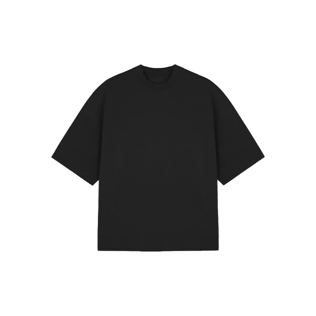Onlyifyouknow - Black Boxy Tee Heavyweight Cotton 235 Gsm ( No Design )