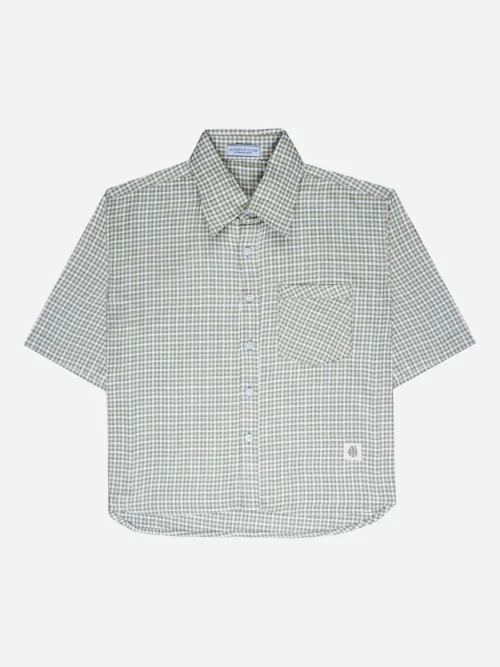 Boxy Plaid Shirt in Olive