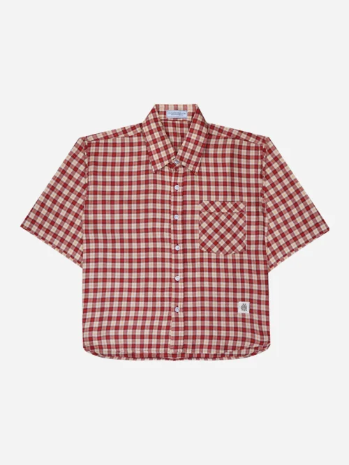 Boxy Plaid Shirt in Red
