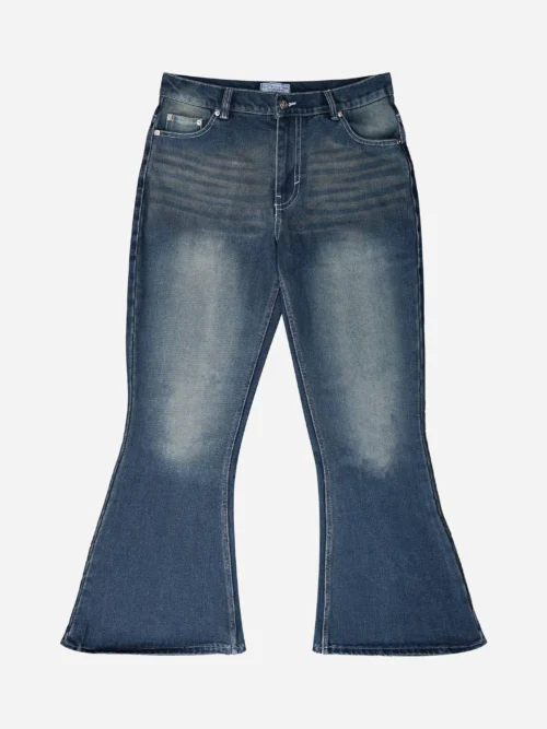 Wide Flare Denim Pants - Vintage Washed